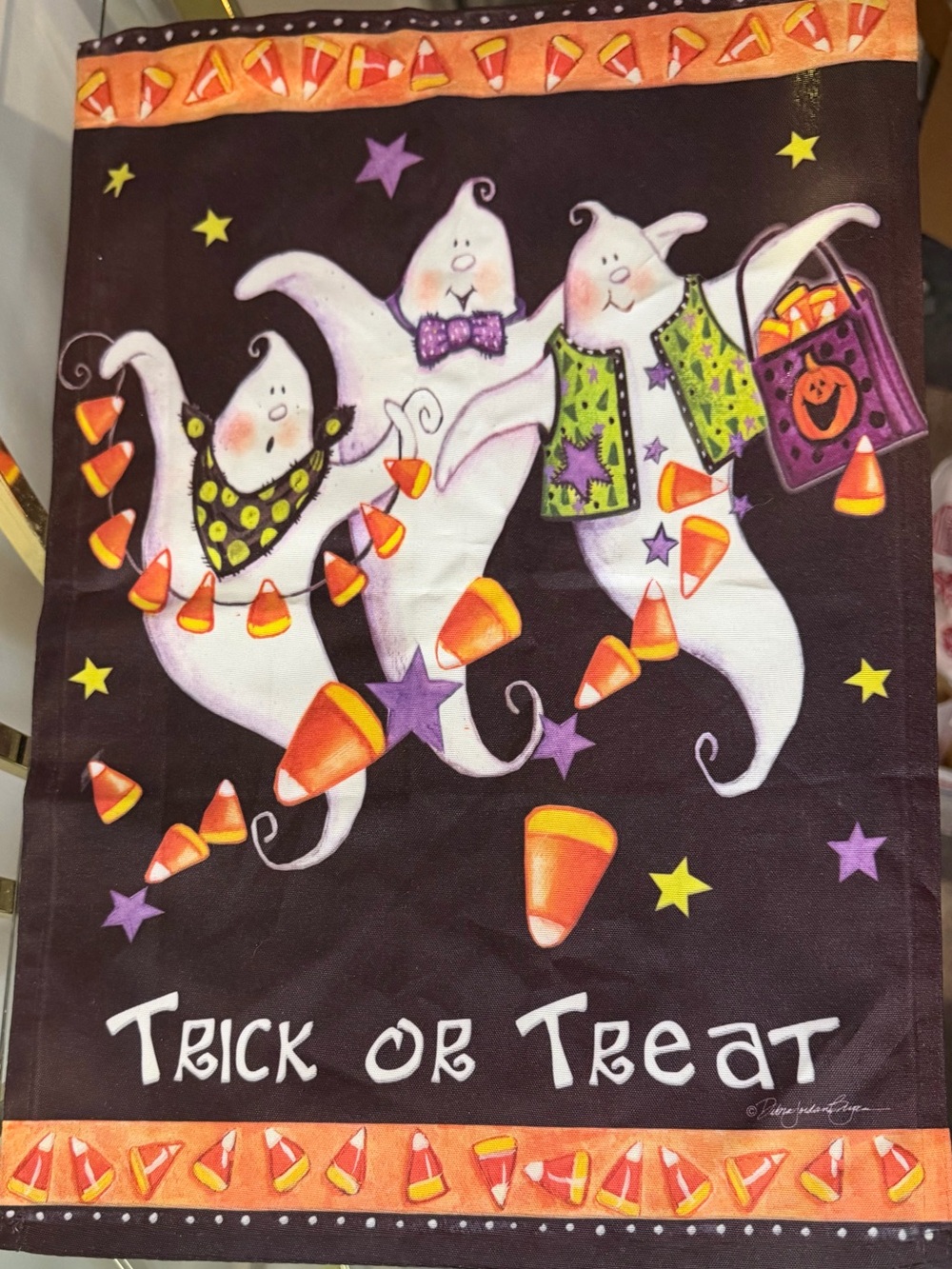 Vintage Halloween 'Trick or Treat' Ghost Flag